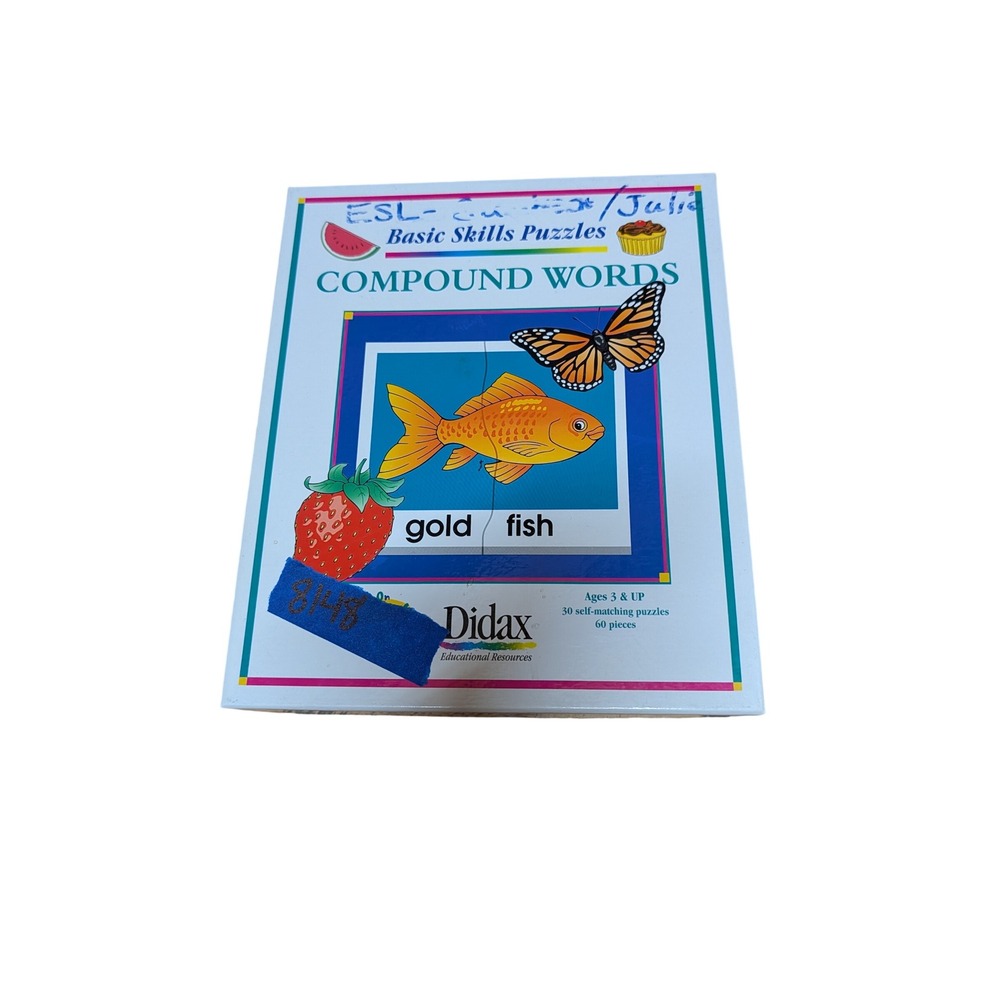 Didax Compound Words Puzzle Kids OS Multicolor Fair Educational Basic Skills